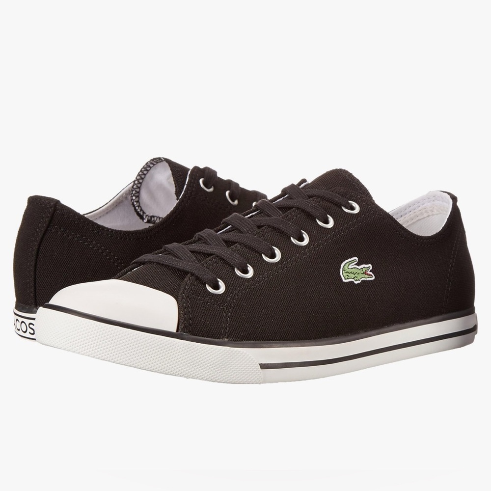 Lacoste L27 SRM Shoes Men's Size 10 Black White Low Top Lace Up Casual Sneakers